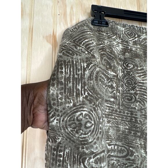 Coldwater Creek Linen Rayon Wideleg Pants Stretch Back Waist Beige Brown Large - Picture 4 of 8